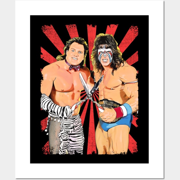 Beefcake and Ultimate Warrior Wrestling Vintage Fan Art Wall Art by Sakonipopart